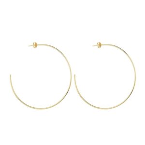 Brinco Dourado de Argola Fina Lisa Grande